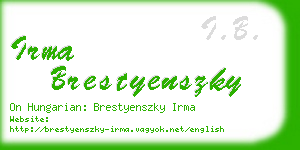 irma brestyenszky business card